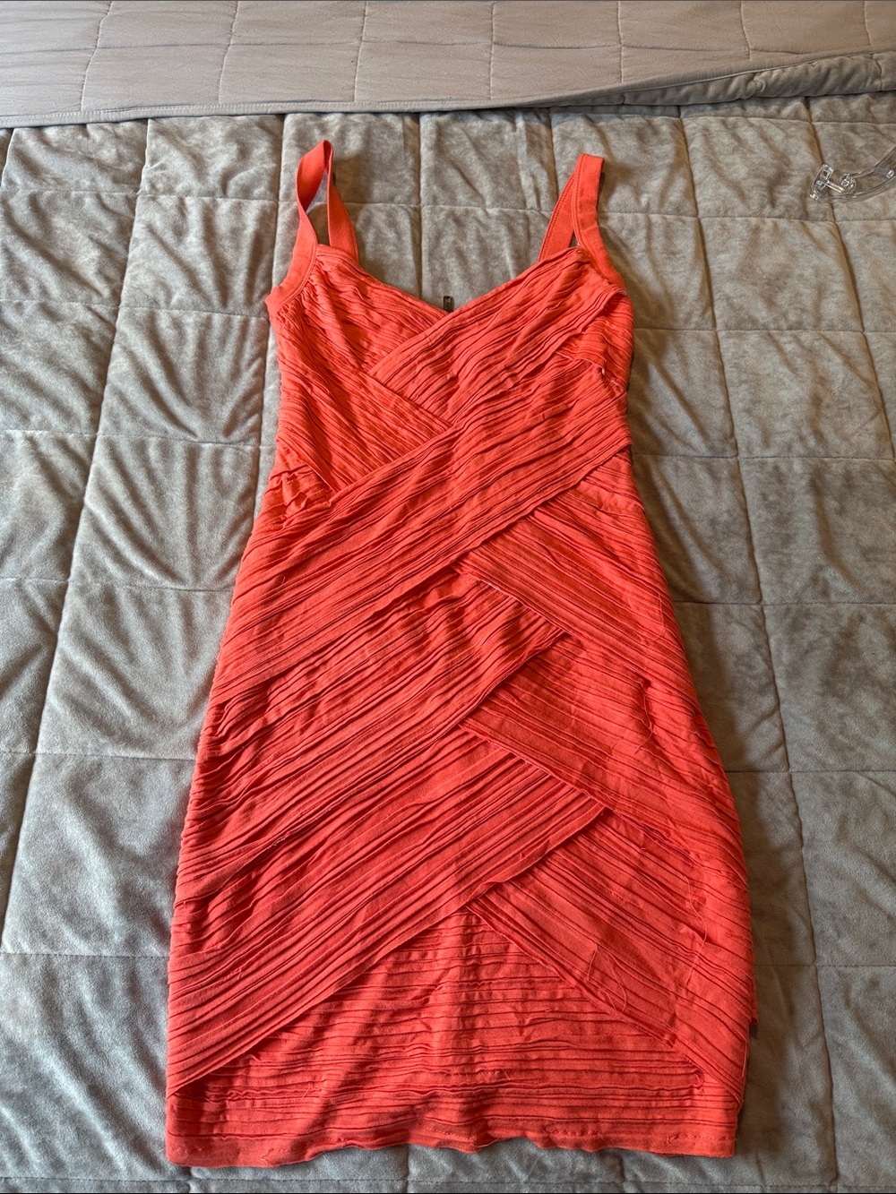 B44 Dresses Red Sleeveless Textured Bodycon Dress size small